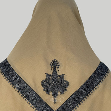 Luxury Camel Brown Embroidered Yemeni Shemagh