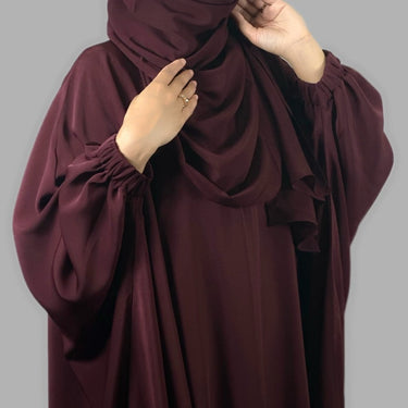 عباية فاخرة باللون البرقوقي والبورجوندي