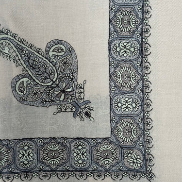 Luxury Cream Beige Embroidered Yemeni Shemagh