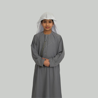 Boys Luxury Grey Lightweight Emirati Thobe
