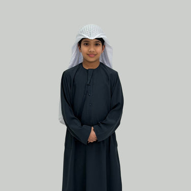 Boys Military Blue Lightweight Emirati Thobe