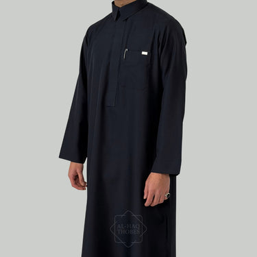 Blue Azraq Signature Collared Thobe for Men