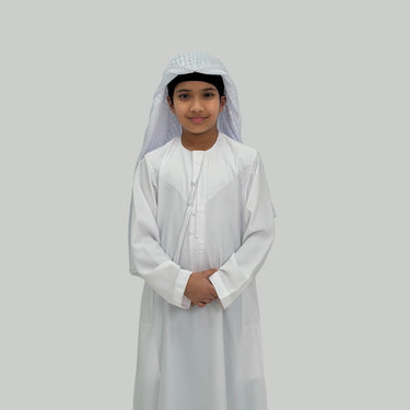 Boys Luxury White Lightweight Emirati Thobe