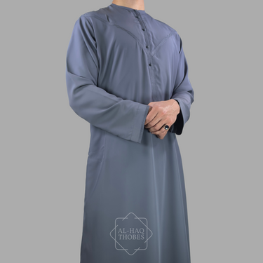 ثوب زبدة إماراتي خفيف الوزن باللون البنفسجي الغامق الفاخر