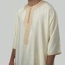 Ivory Cream Luxury Zipped Moroccan Gandoura Thobe