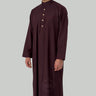 Burgundy Signature Collared Thobe for Men