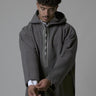 Luxury Dark Grey hooded Moroccan djellaba – on-model video